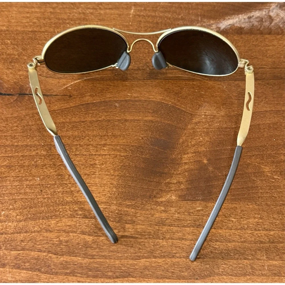 VINTAGE B&L RAY-BAN W2177 G15 GOLD ECLIPSE BIKERS ORBS MIRROR SUNGLASSES w/CASE